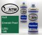 Preview: Audi, Emerald Pearl, LZ6U / M6: 400ml Sprühdose + 400ml Klarlack - Set, von ATW Autoteile West.